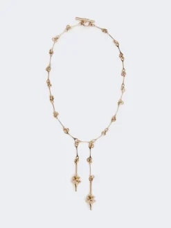 - Long necklace with double pendant - GOLD