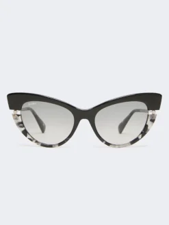 Acetate cat-eye glasses - BLACK