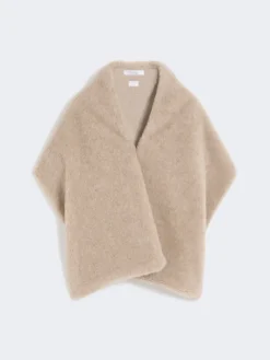Alpaca and cashmere Teddy stole - MOSS GREEN