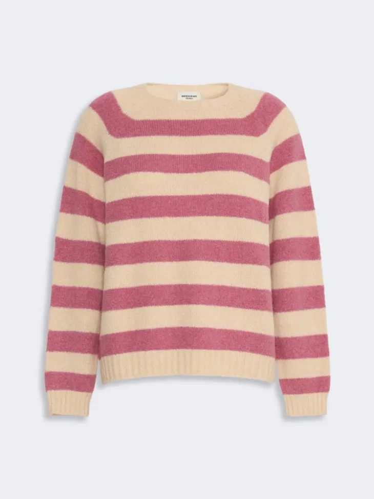 Alpaca and cotton sweater - RASPBERRY