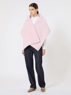 Alpaca and wool Teddy stole - BEIGE PINK