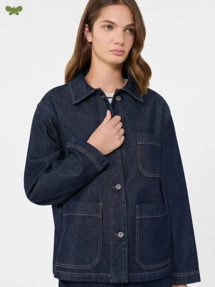 Authentic denim shacket - NAVY