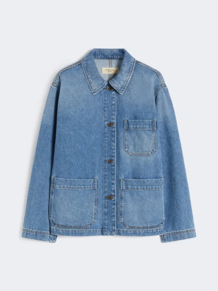 Authentic denim shacket - NAVY