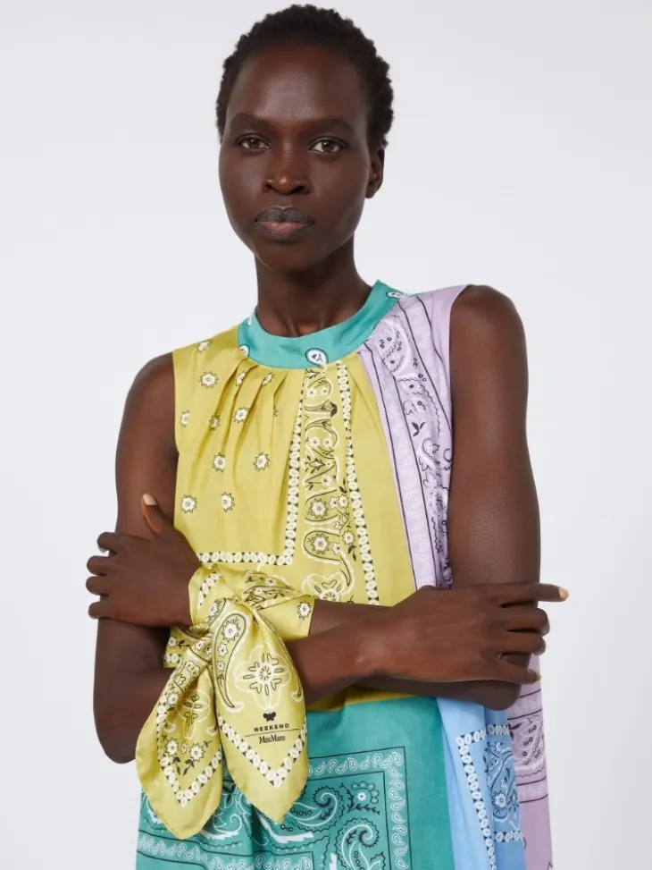 Bandanna print silk foulard - GREEN