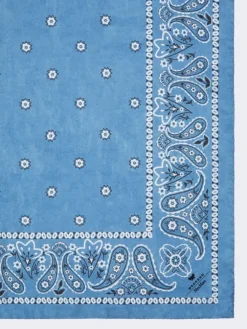 Bandanna print silk foulard - LIGHT BLUE