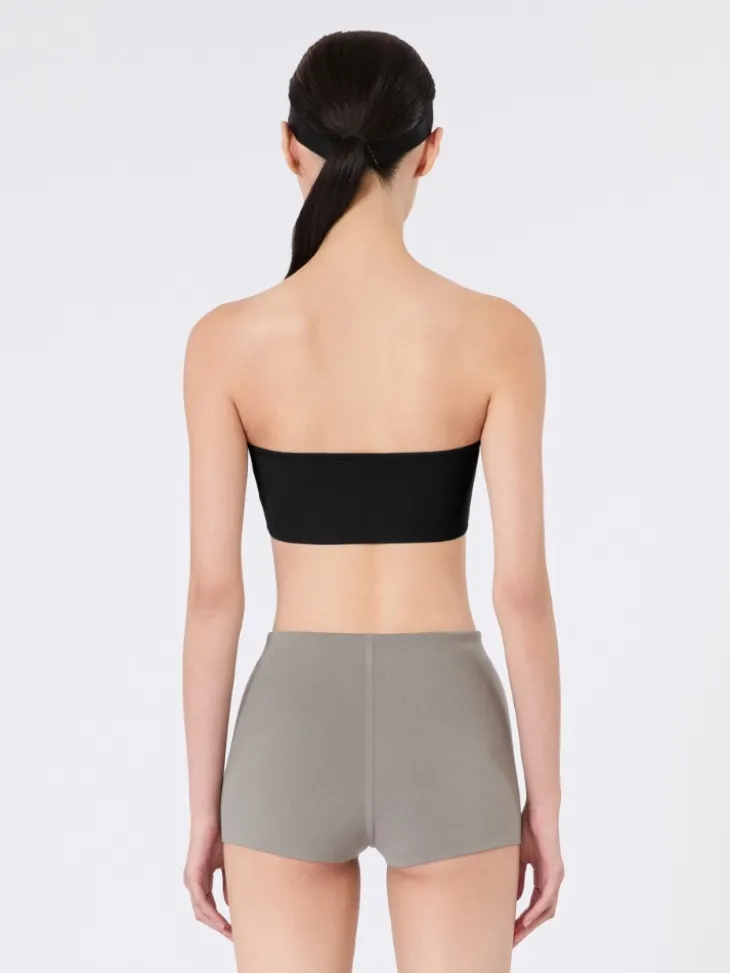 Bandeau bra in stretch viscose - BLACK