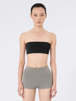 Bandeau bra in stretch viscose - BLACK