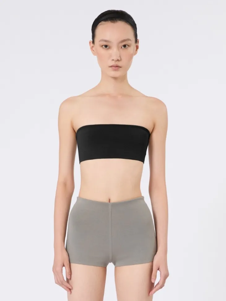 Bandeau bra in stretch viscose - BLACK