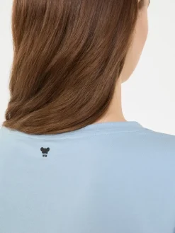Basic cotton jersey T-shirt - LIGHT BLUE