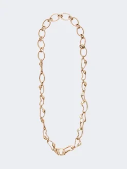 Bead and metallic necklace - GOLD
