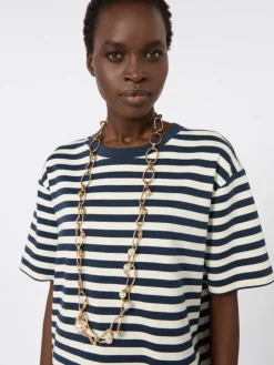 Bead and metallic necklace - GOLD
