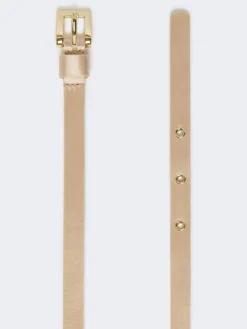 Bejewelled satin belt - POWDER