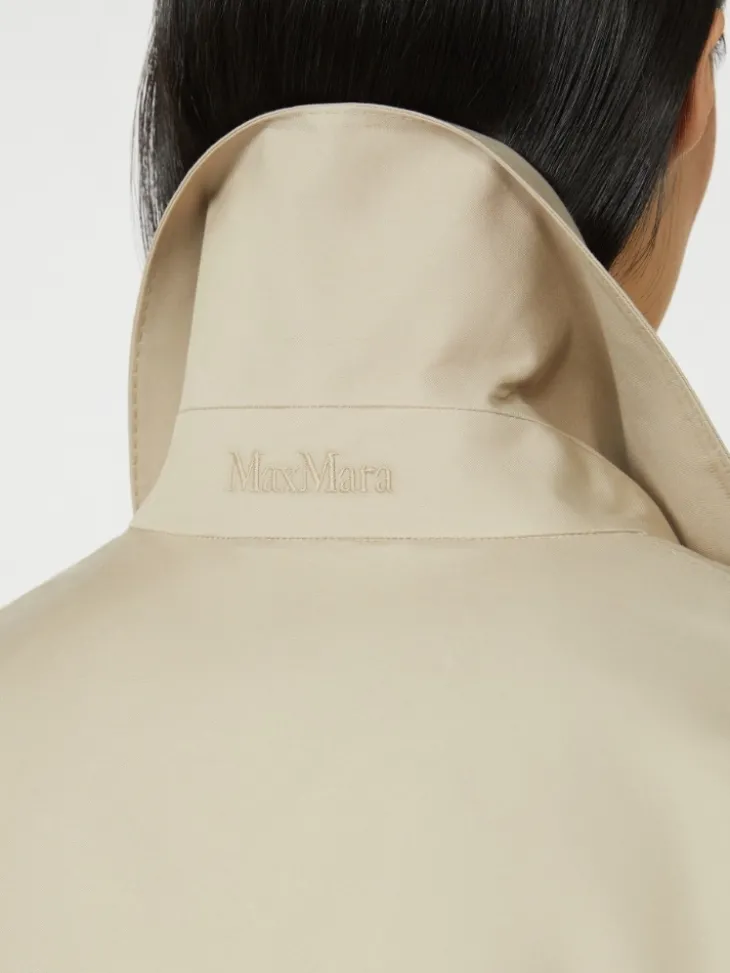 Belted water-repellent twill trench coat - SAND