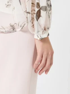 Blouse in printed chiffon - WHITE