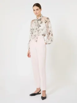 Blouse in printed chiffon - WHITE