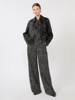 Blouse in printed chiffon - BLACK