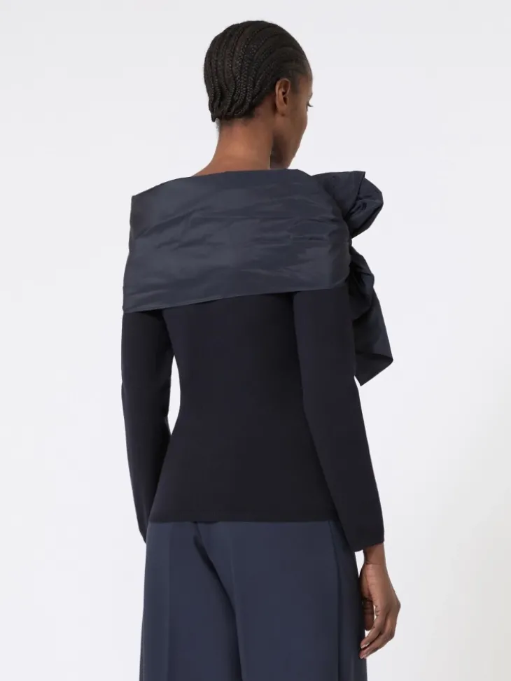 Bow-detail wool sweater - ULTRAMARINE