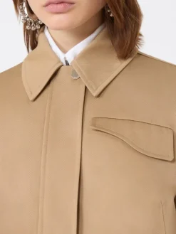 Boxy cotton jacket - BISCUIT