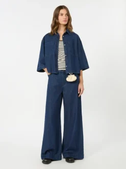 Boxy denim shirt - NAVY