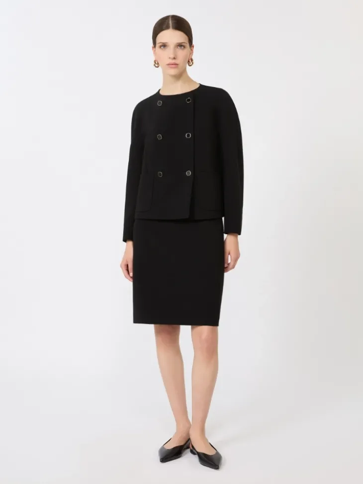 Boxy jacket in cady - BLACK