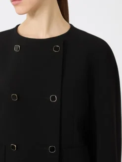 Boxy jacket in cady - BLACK