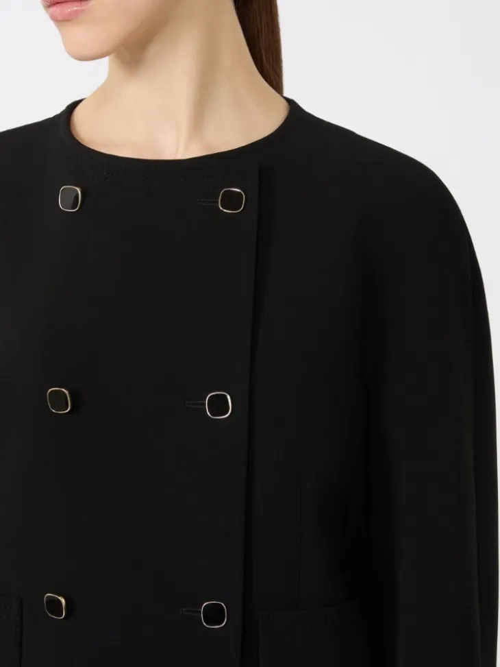Boxy jacket in cady - BLACK