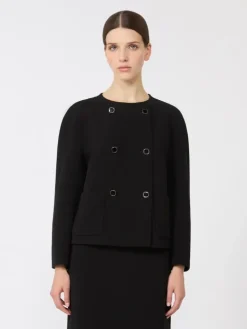 Boxy jacket in cady - BLACK