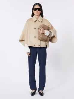 Boxy-fit cashmere cape - ALBINO
