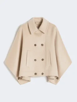Boxy-fit cashmere cape - ALBINO