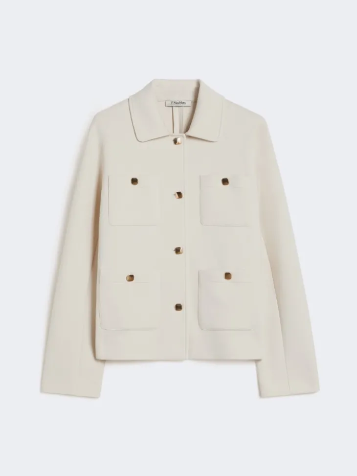 Boxy-fit scuba jersey jacket - ECRU