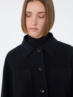 Boxy-fit wool and cashmere jacket - ULTRAMARINE
