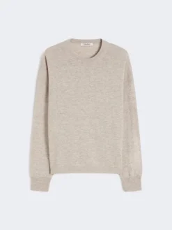 Boxy-fit wool and cashmere sweater - BEIGE