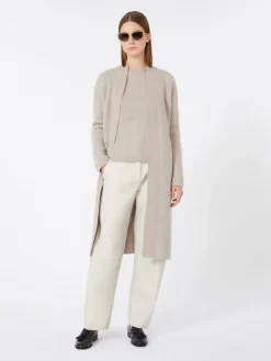 Boxy-fit wool and cashmere sweater - BEIGE