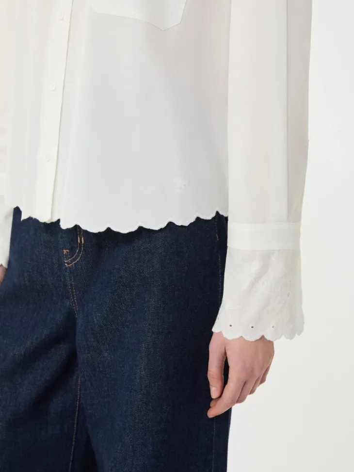 Breast-pocket cotton shirt - IVORY
