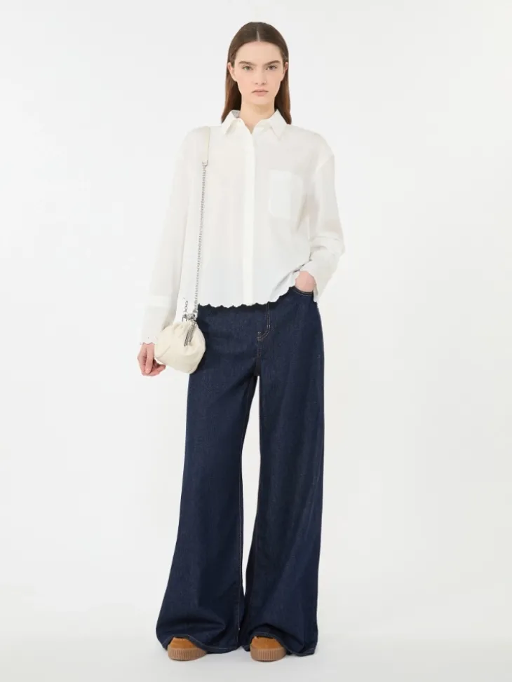 Breast-pocket cotton shirt - IVORY