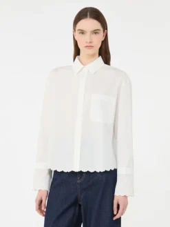 Breast-pocket cotton shirt - IVORY