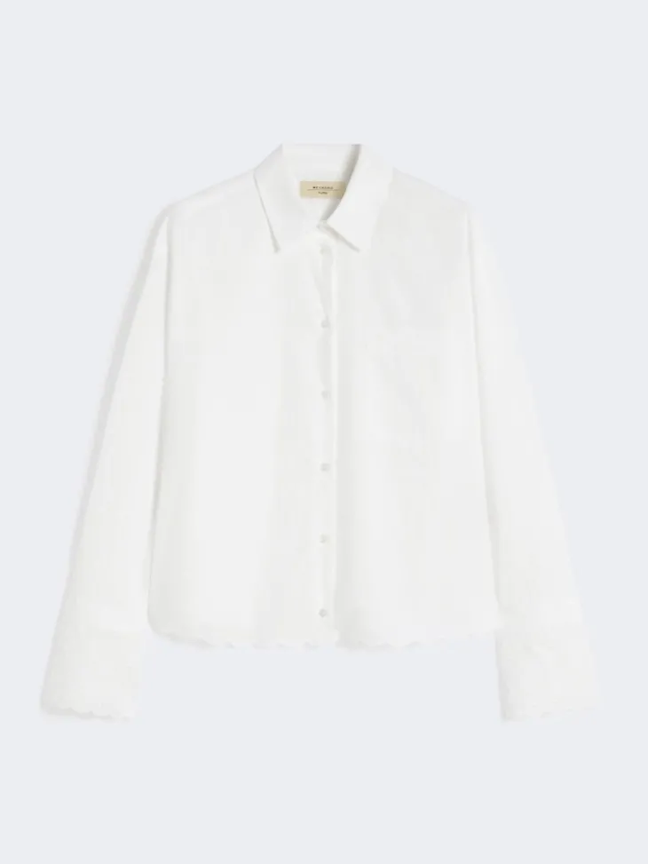 Breast-pocket cotton shirt - IVORY