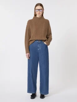 Cable-knit wool and cashmere polo-neck sweater - MUD