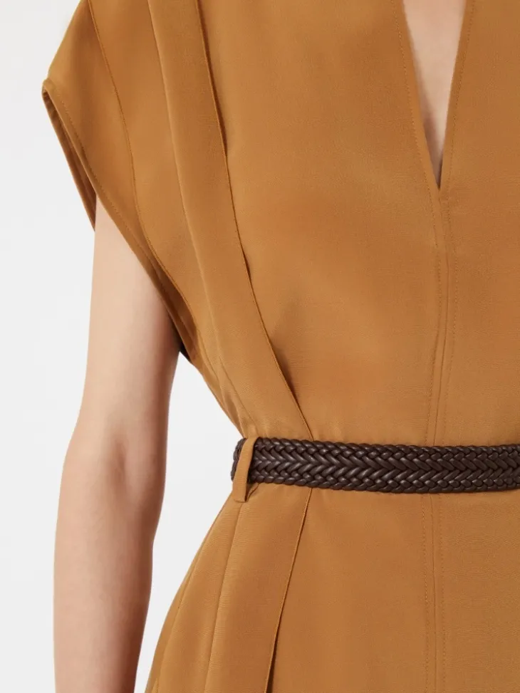 Cady blouse with flounce - CARAMEL