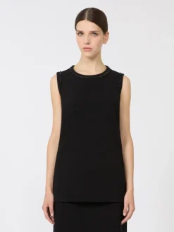 Cady crew neck blouse - BLACK