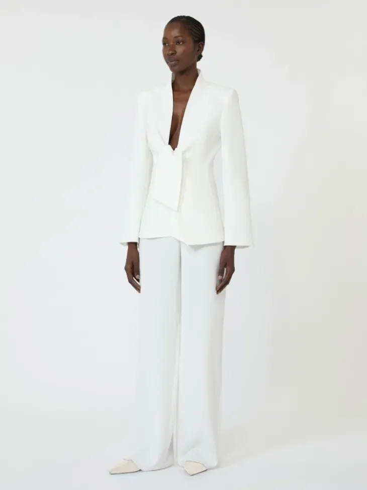 Cady jacket with sash detail - WHITE