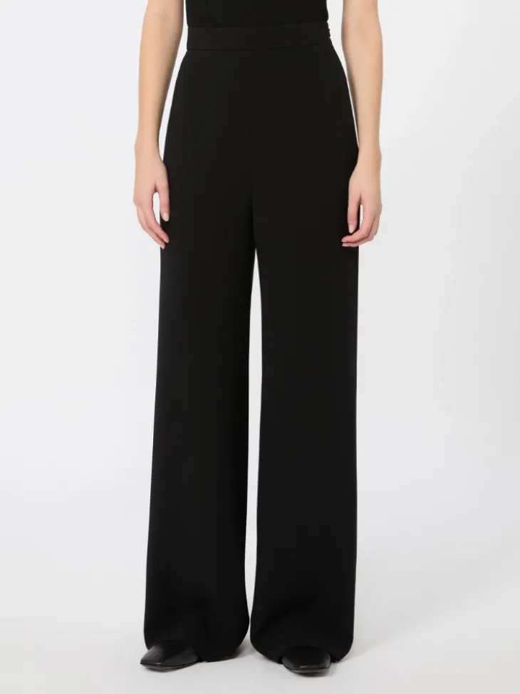 Cady wide-leg trousers - BLACK