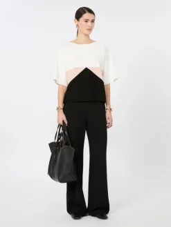 Cady wide-leg trousers - BLACK