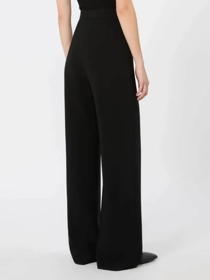 Cady wide-leg trousers - BLACK