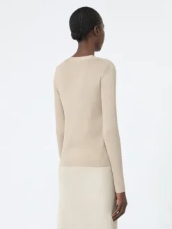 Cashmere and silk cardigan - STONE