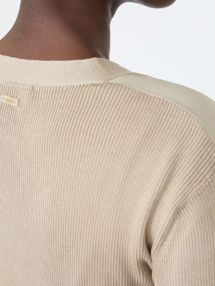 Cashmere and silk cardigan - STONE