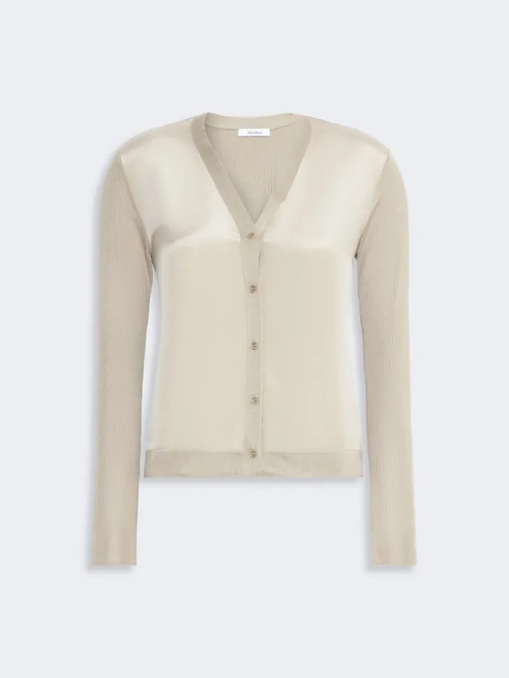 Cashmere and silk cardigan - STONE