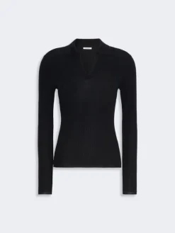 Cashmere and silk polo sweater - ULTRAMARINE