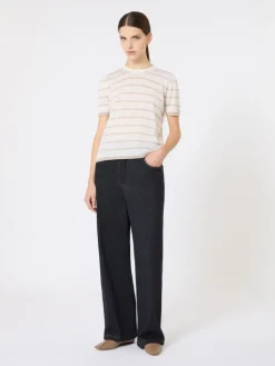 Cashmere and silk yarn sweater - BEIGE