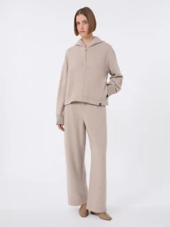 Cashmere and wool jersey sweatshirt - BEIGE